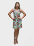 Ruffle Neck Skater Style tank dress with square back and Pocket - D2006